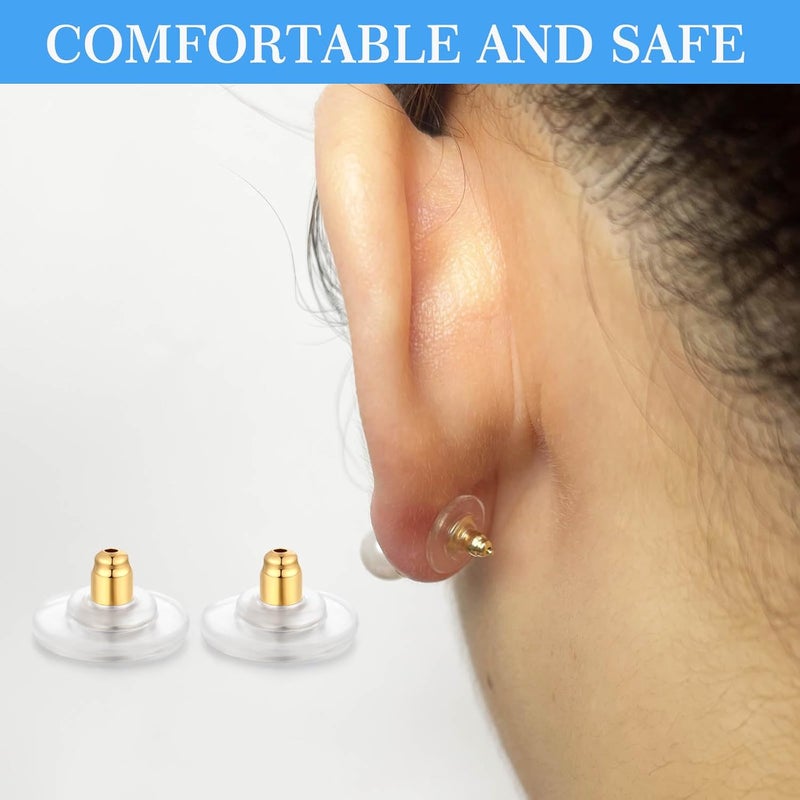 Moconar 12mm Big Earring Backs, 925 Sterling Silve Locking Earring Backs for Studs, Hypoallergenice Secure Earring Backs Replacements for Studs/Droopy Heavy Ears, No-Irritate Earring Backs for Adults - Image 5